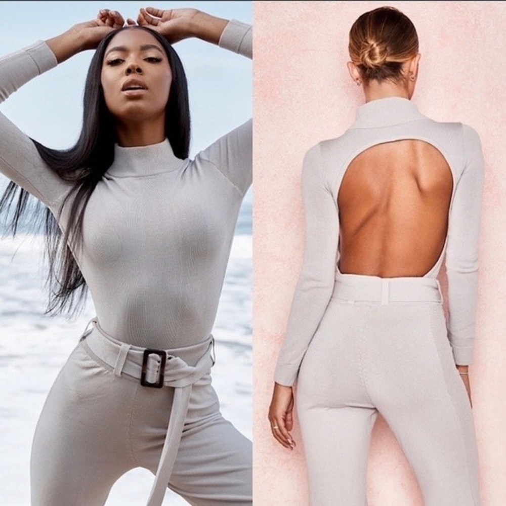 House of Cb Knit Turtleneck Long Sleeve Bodysuit - XS